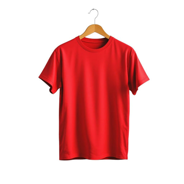 Red Unisex Cotton T-Shirt | Plain-Regular Fit | Bio-Wash Cotton