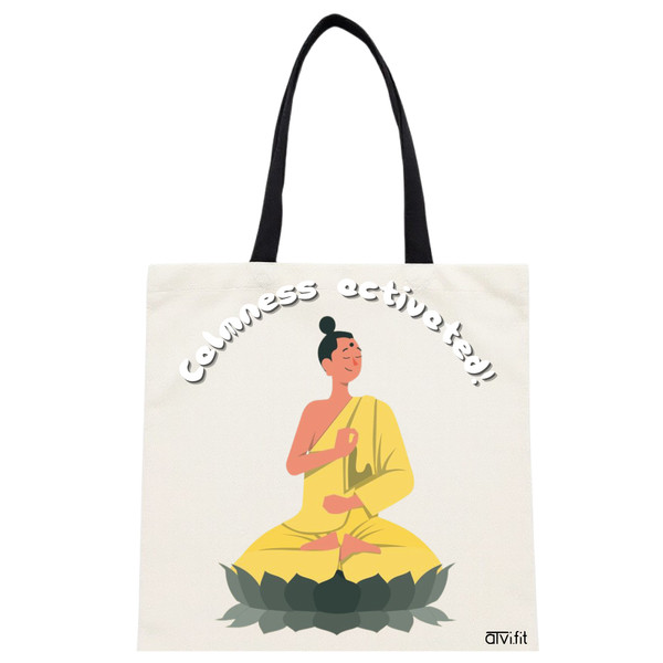 Cotton Tote Bag for Women - Calmness Activated design - 15.5"x15"