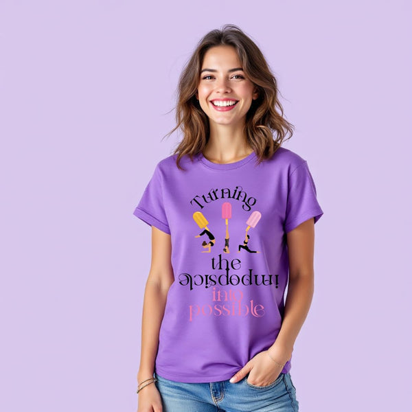 ATVI.FIT Unisex Cotton T-Shirt with Motivational Quote Turning The Impossible into Possible