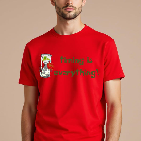 ATVI.FIT Unisex Cotton T-Shirt with Motivational Quote Timing is Everything!