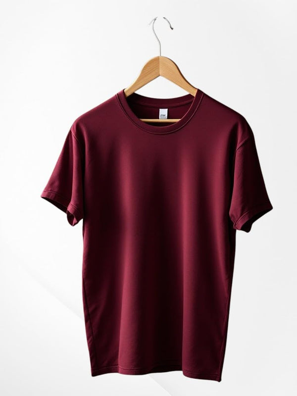 Maroon Unisex Cotton T-Shirt | Plain-Regular Fit | Bio-Wash Cotton