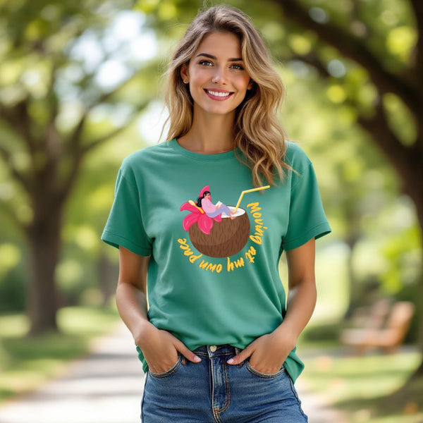 ATVI.FIT Unisex Cotton T-Shirt with Fun Design Moving at My Own Pace