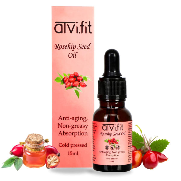 Rosehip Oil for Face, Under Eye, Hair | Reduces Acne, Promotes Blemish Free Skin, Improves Hair Growth | Natural, Cold Pressed Seed Oil | 15ml