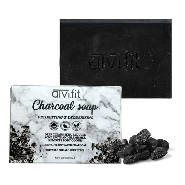 Organic Charcoal Soap Enriched with Rosemary Essential Oil and Coconut Oil | 100 gm
