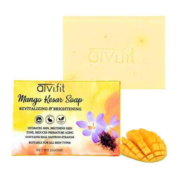 Revitalizing and Brightening Organic Mango Kesar Soap Enriched with Coconut Oil | 100 gm