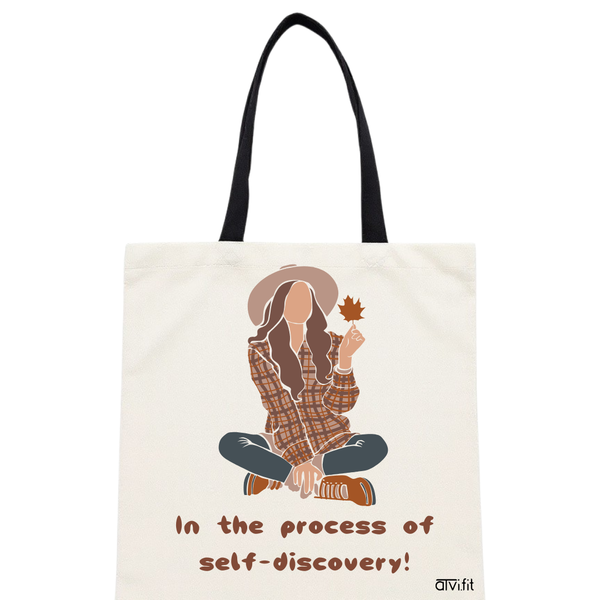 Cotton Tote Bag for Women - Self discovery design - 15.5"x15" (Copy)