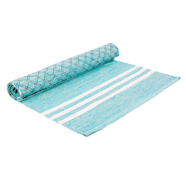 Pure cotton anti-skid, machine wash yoga mat. 73inches x 24inches, 5mm thickness (Green)