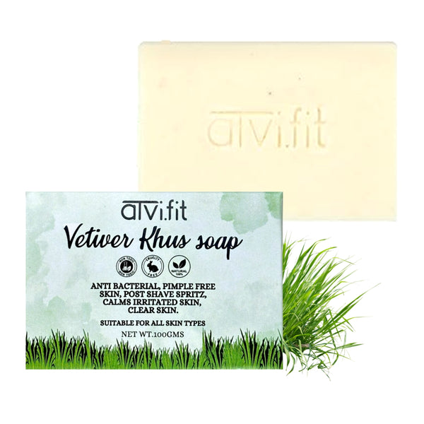 Organic Vetiver Soap Enriched with Vetiver (Khus) Roots and Coconut Oil | 100 gm